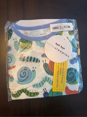 Little Sleepies Snail & Worm Print Short Sleeve Pajama Set - Pastel Multicolor